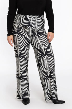 regular high waist pantalon zwart