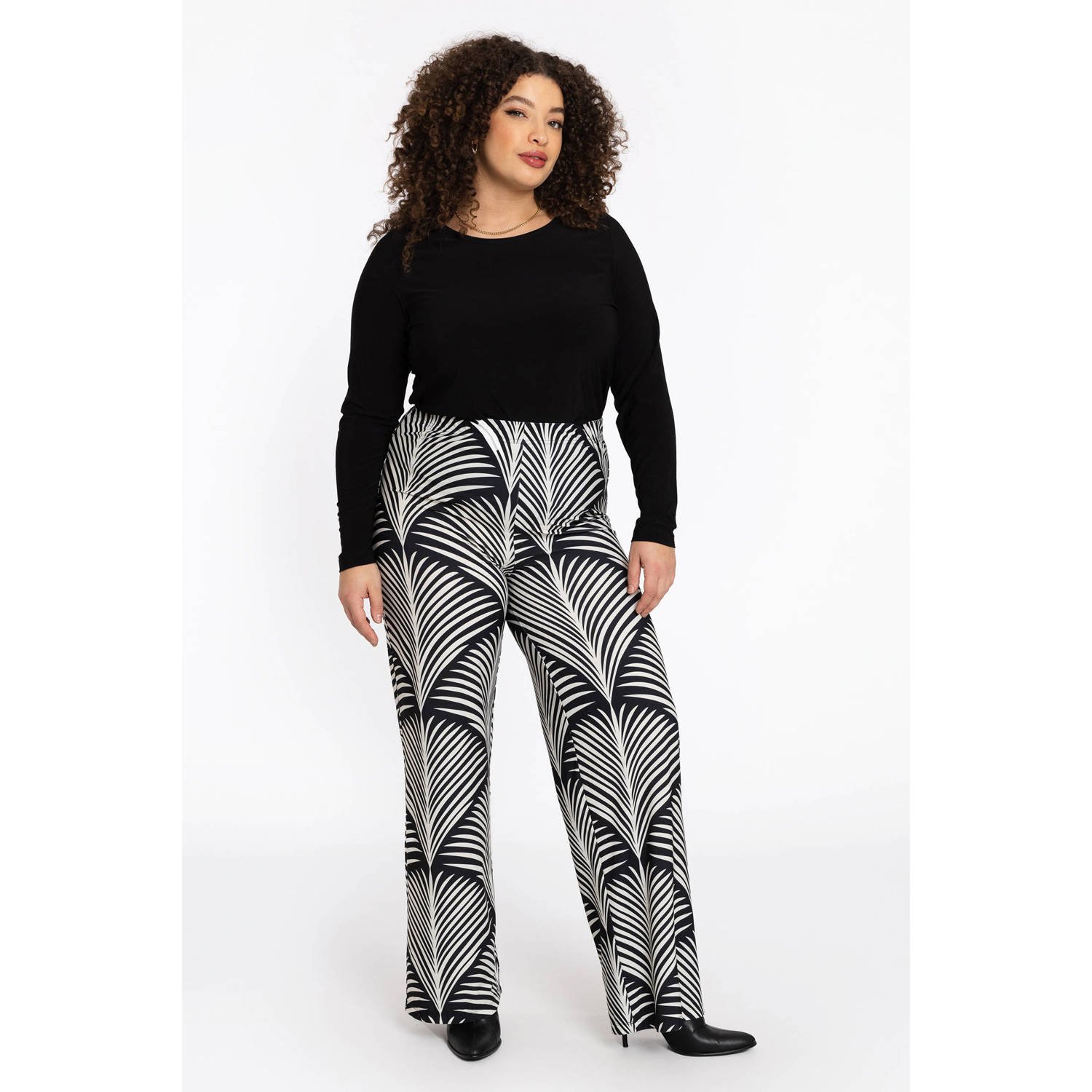 YOEK regular high waist pantalon zwart