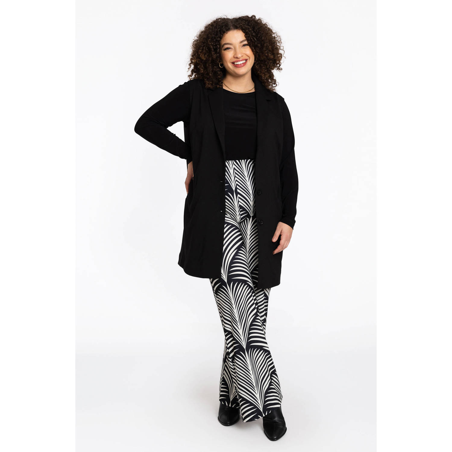 YOEK regular high waist pantalon zwart