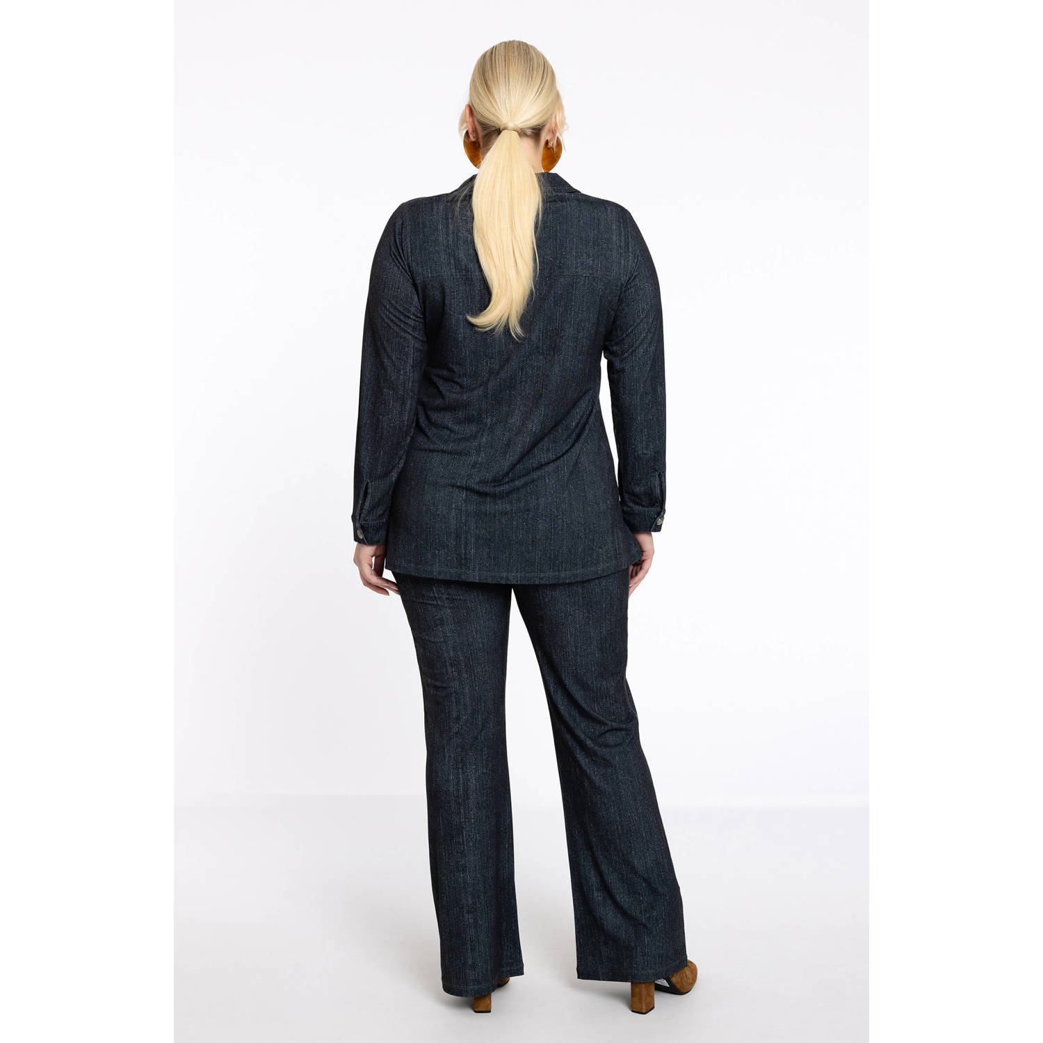 YOEK regular waist broek zwart
