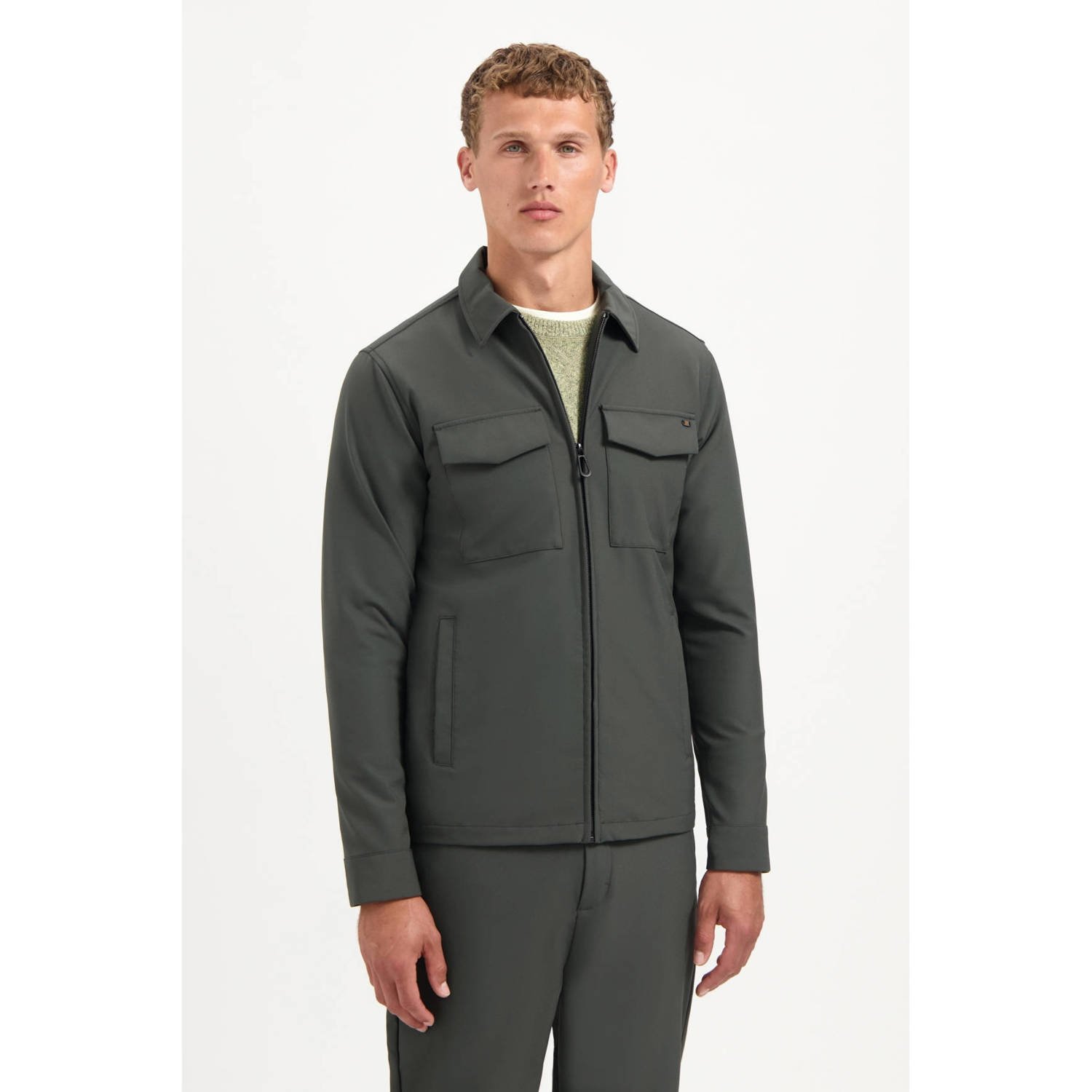 No Excess overshirt grijsgroen