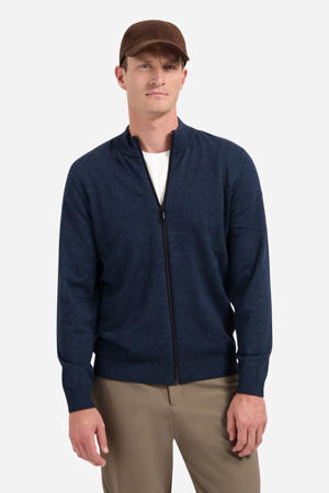 vest fijn gebreid donkerblauw