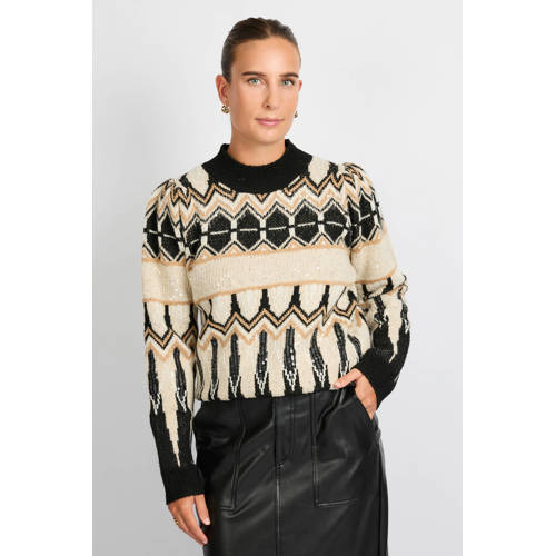 C&S The Label gebreide trui zwart met pailletten afbeelding