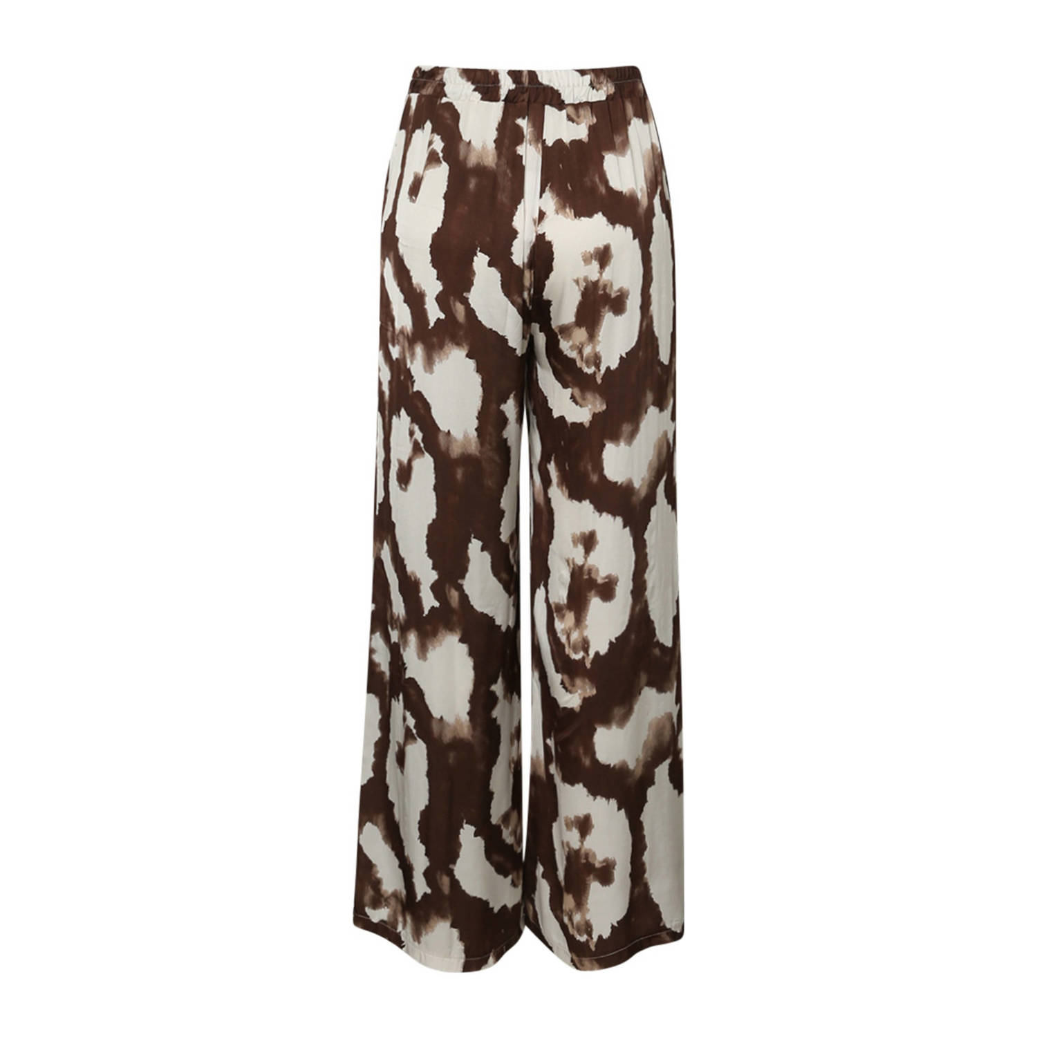 Paprika wide leg regular waist broek donkerbruin