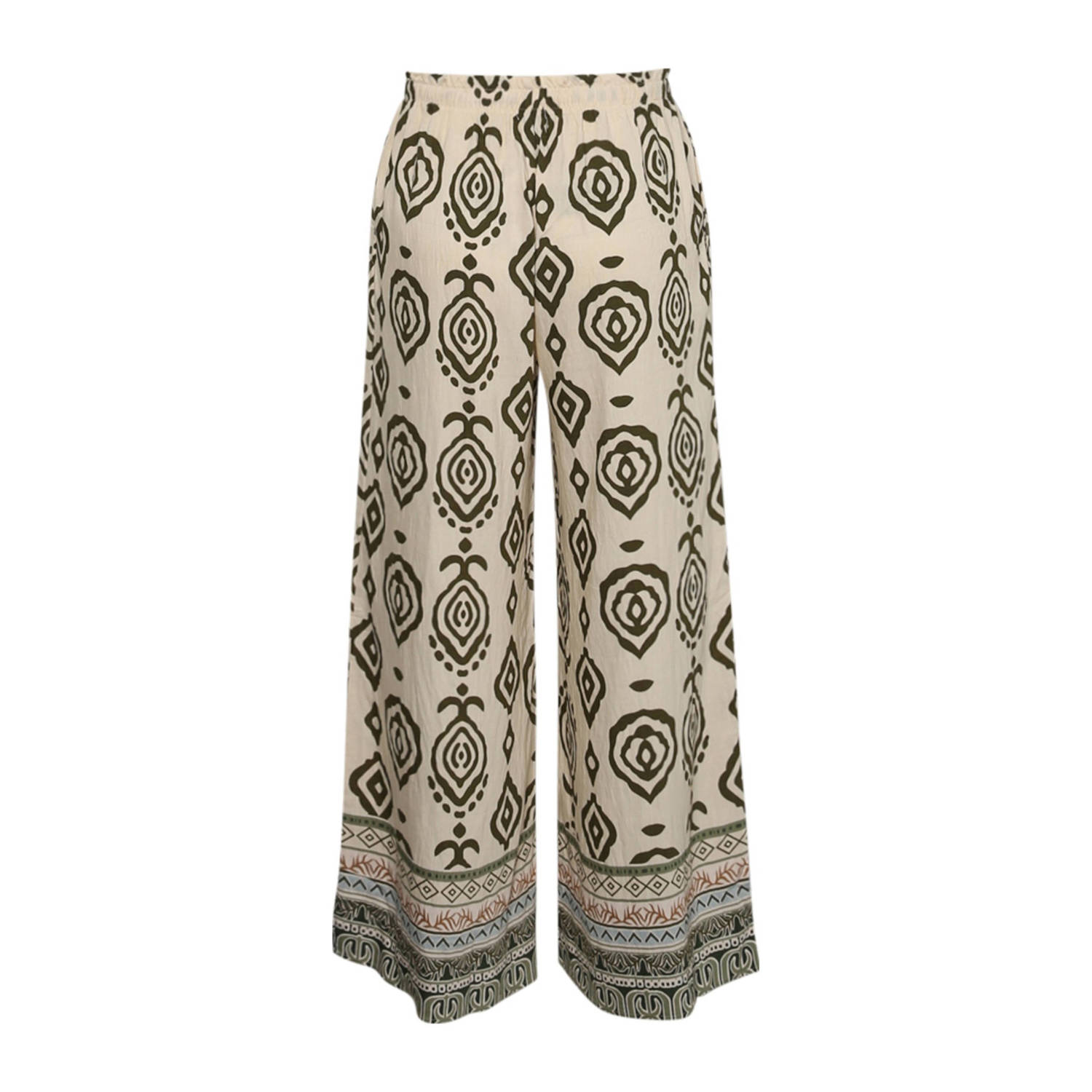 Paprika wide leg regular waist palazzo broek ecru