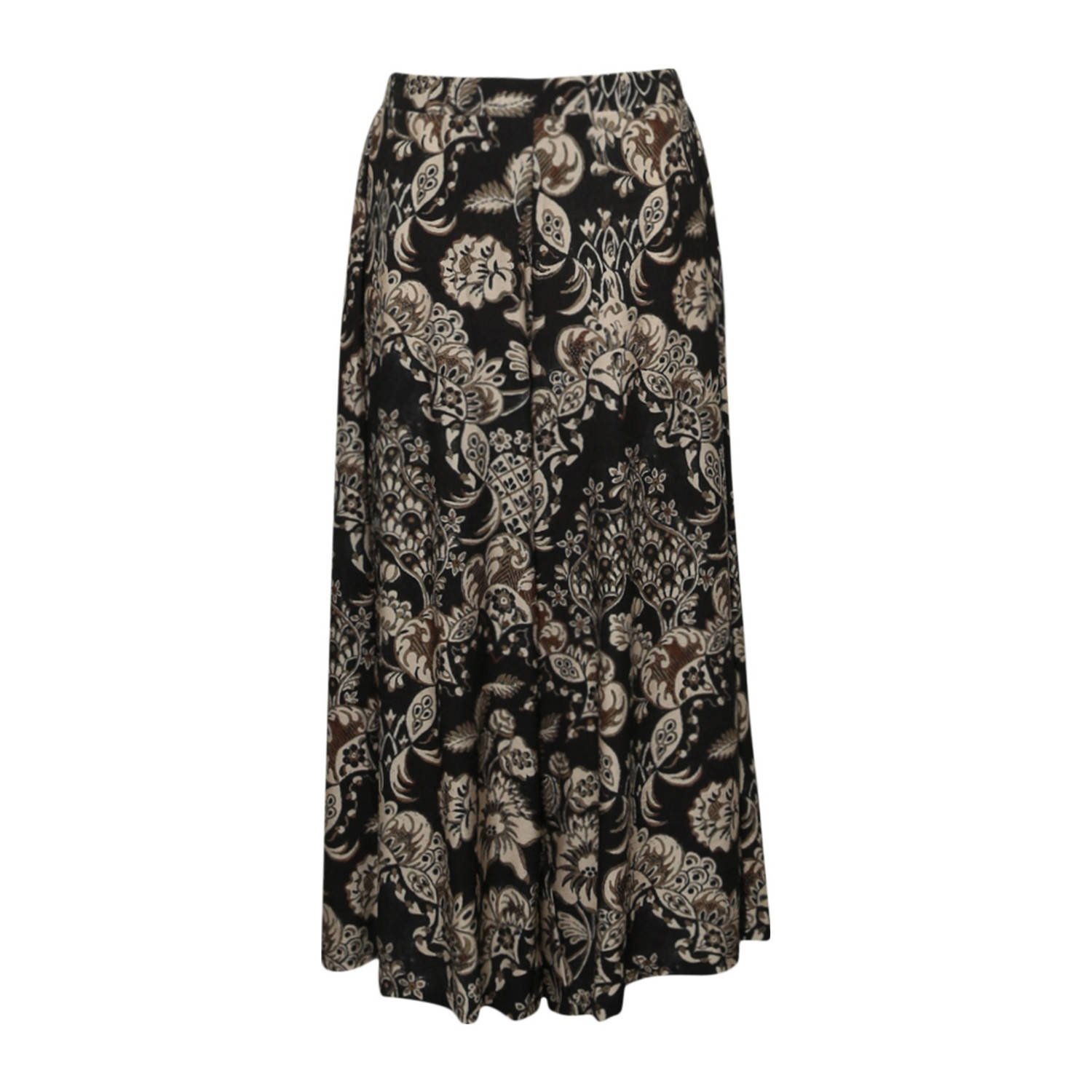 Paprika wide leg regular waist culotte zwart