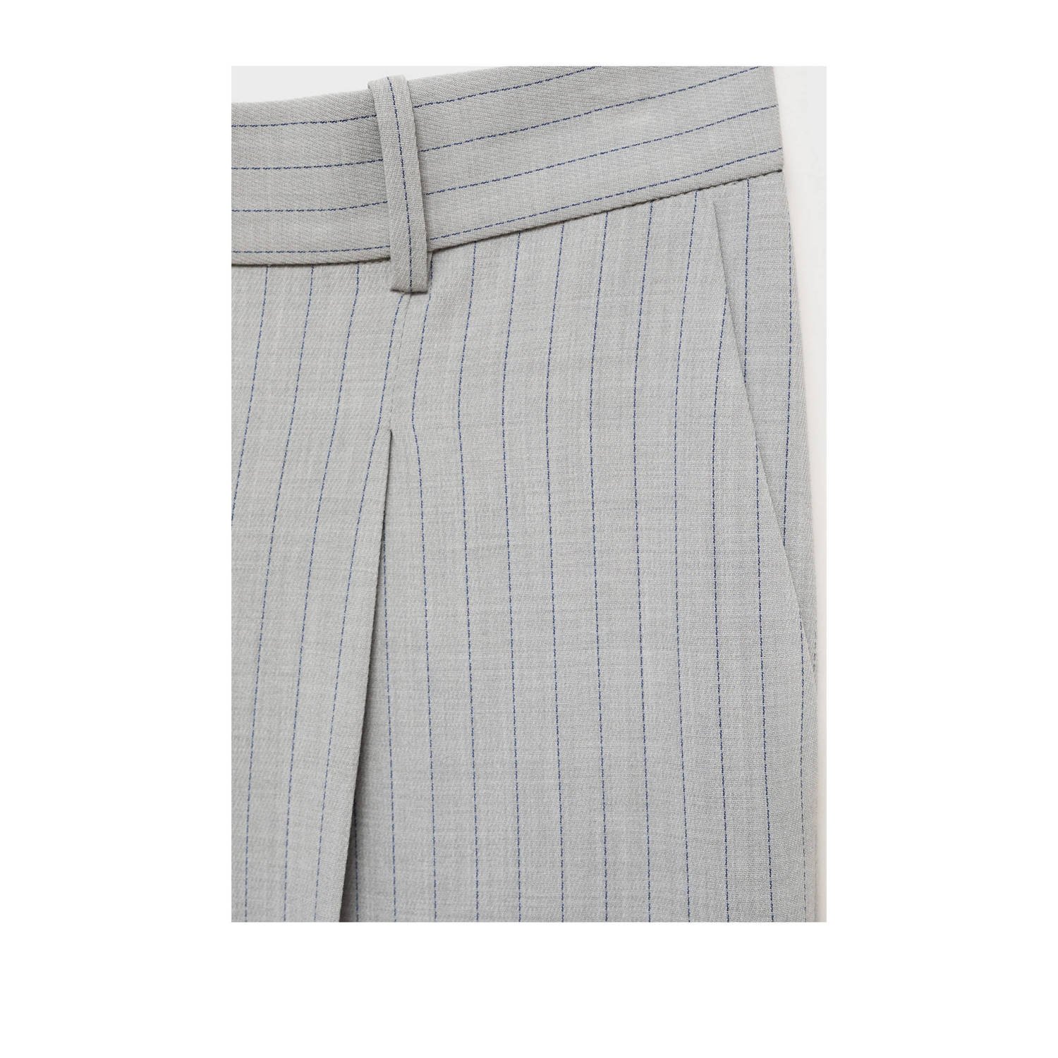 Mango straight high waist broek grijs