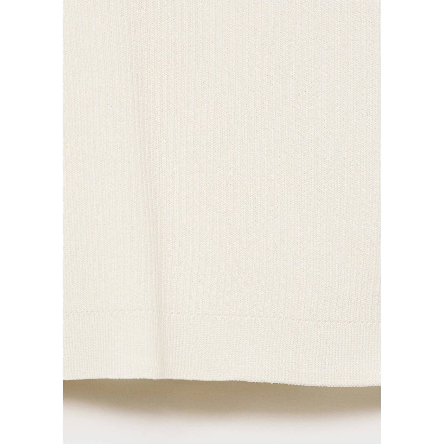 Mango polo beige fijn gebreid
