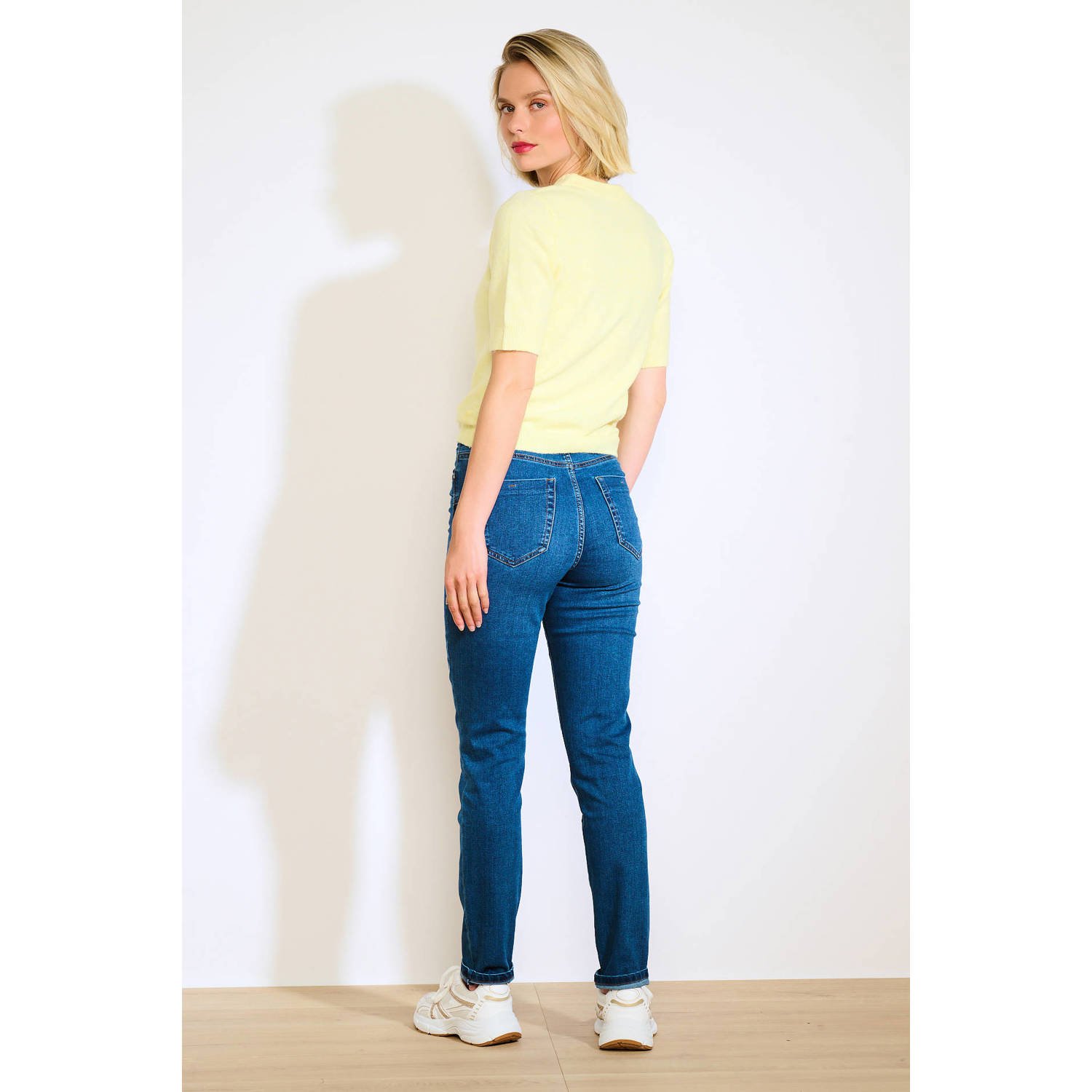 LOLALIZA high waist slim fit jeans medium blue denim