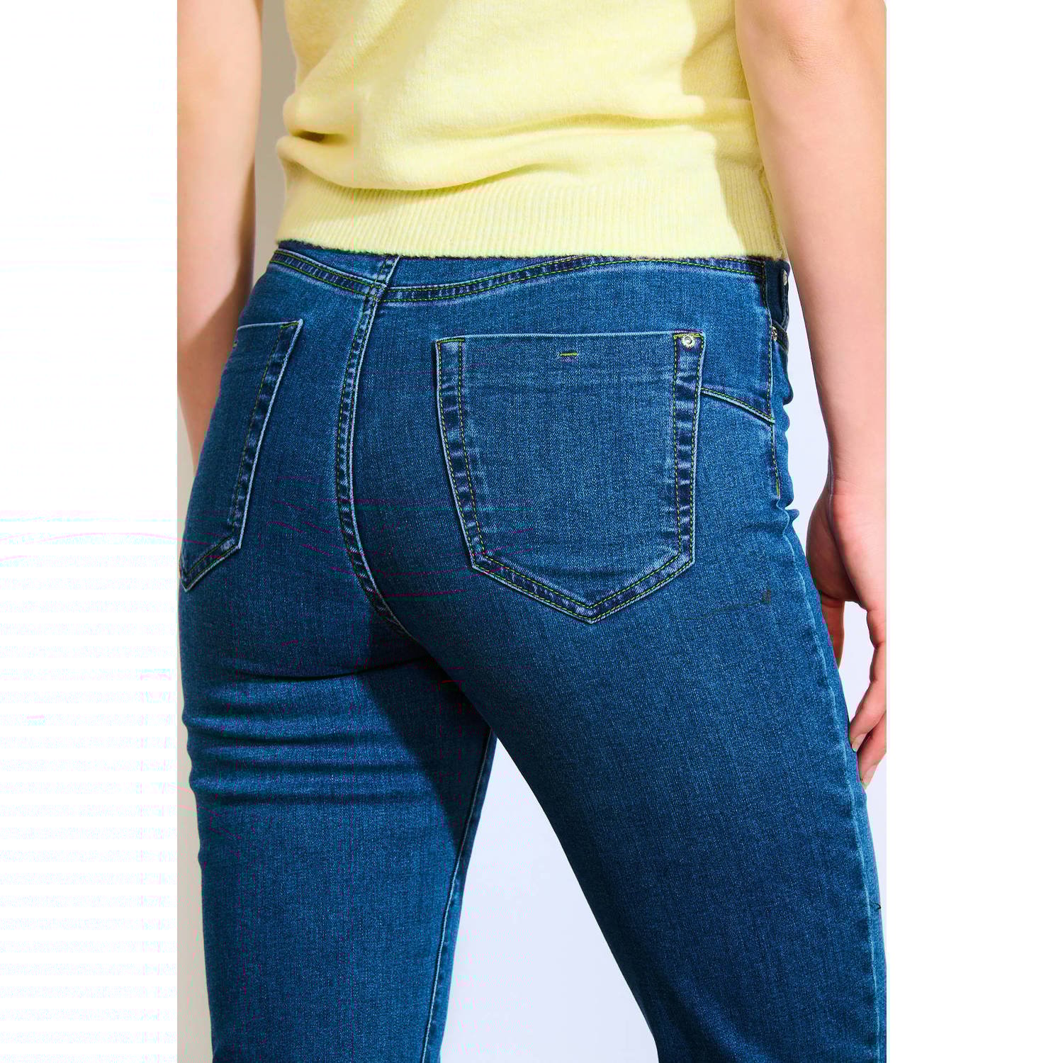 LOLALIZA high waist slim fit jeans medium blue denim