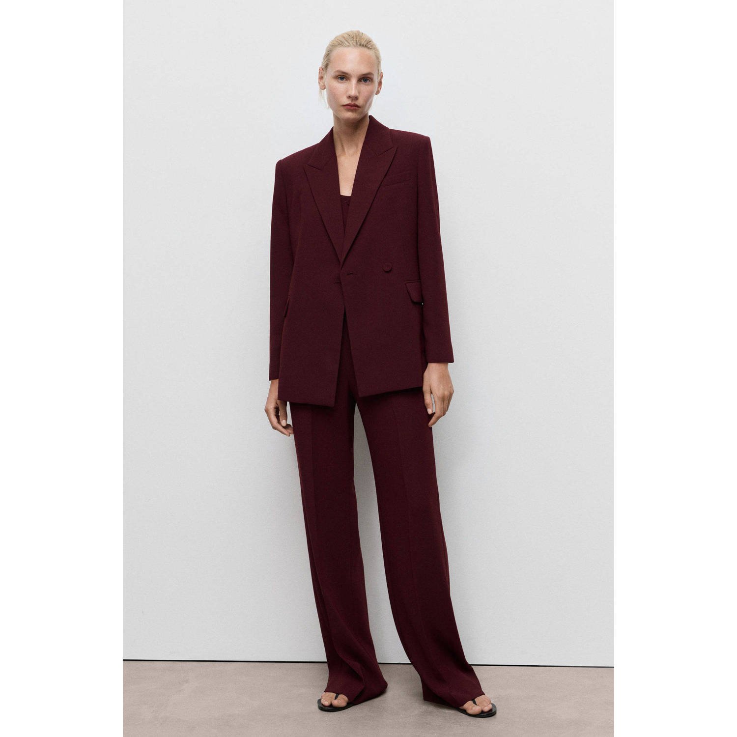 Mango oversized blazer donkerrood