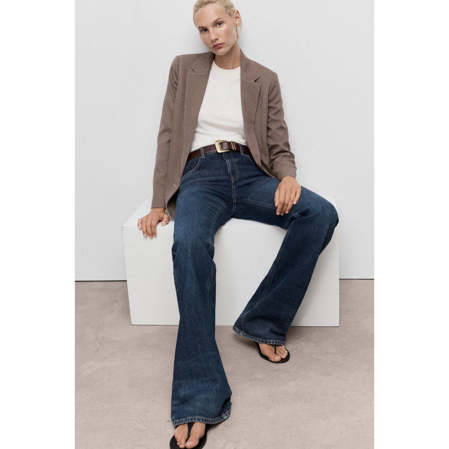 Mango oversized blazer bruin
