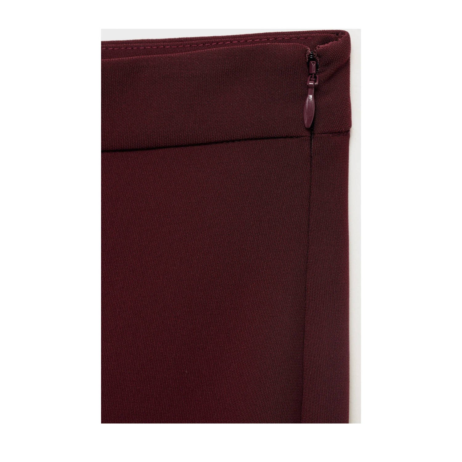 Mango wide leg regular waist pantalon donkerrood