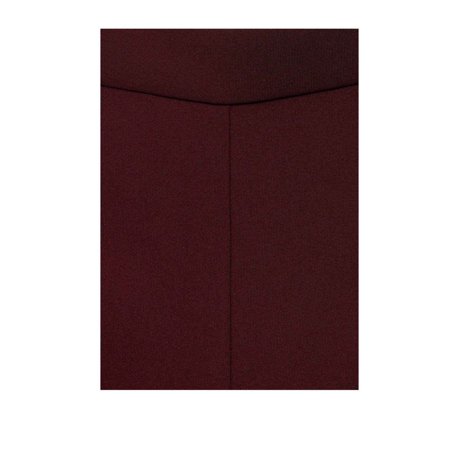 Mango wide leg regular waist pantalon donkerrood