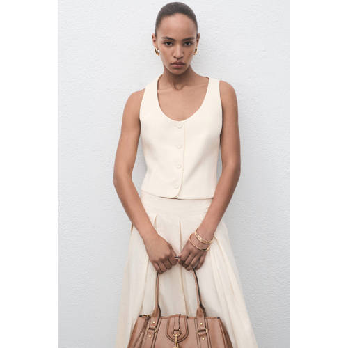 Mango gilet lichtgeel afbeelding
