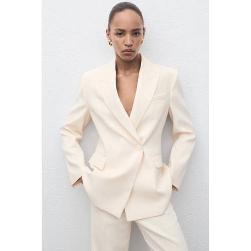 Mango regular blazer lichtgeel afbeelding
