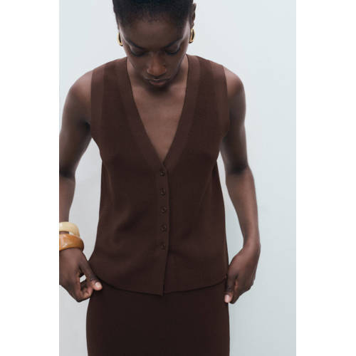 Mango gilet bruin afbeelding