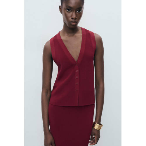 Mango gilet donkerrood afbeelding