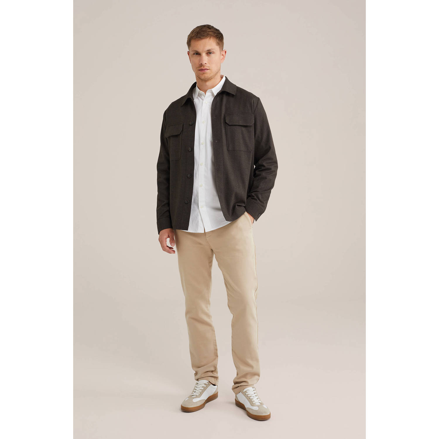 WE Fashion slim chino taupe