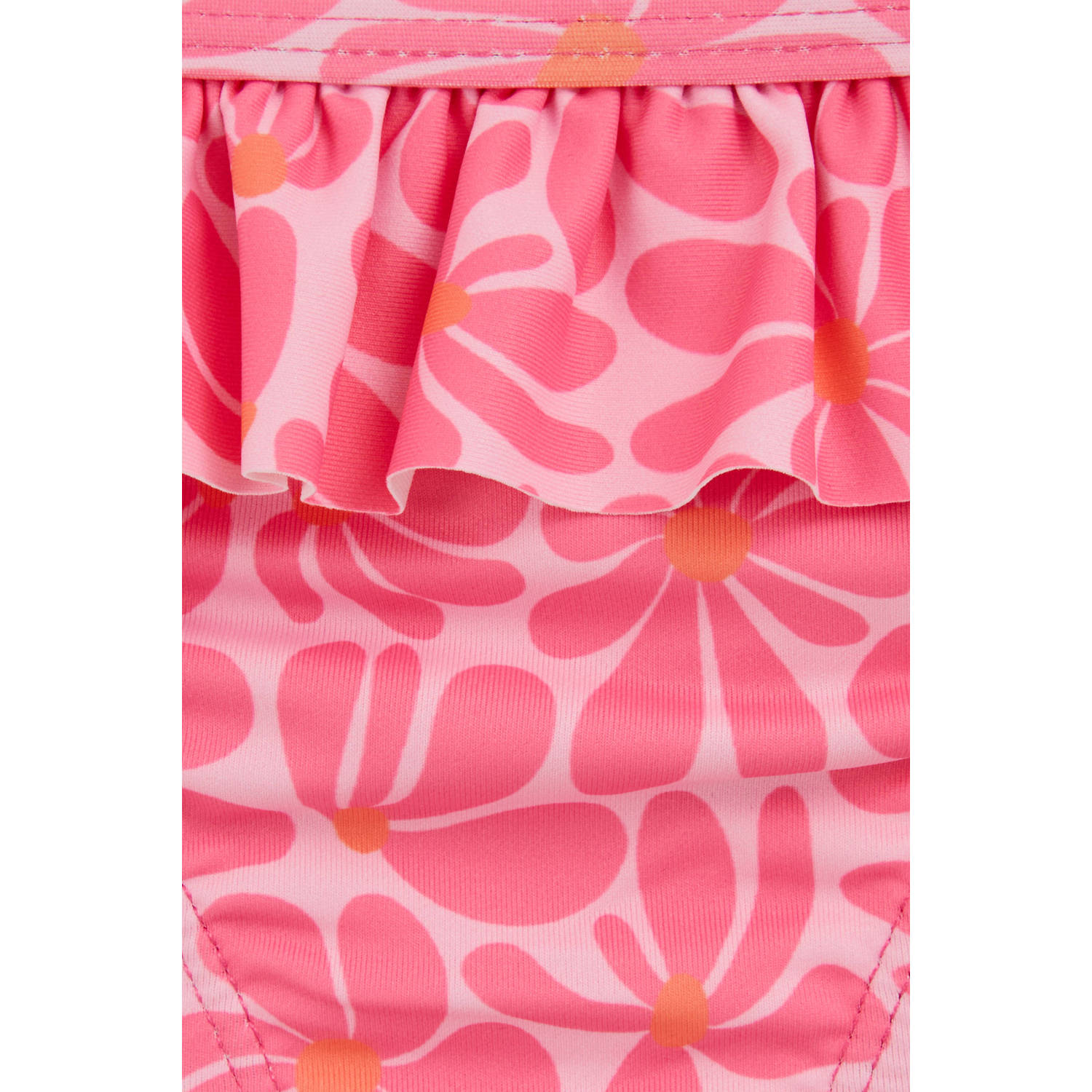 WE Fashion one shoulder bikini met ruches roze
