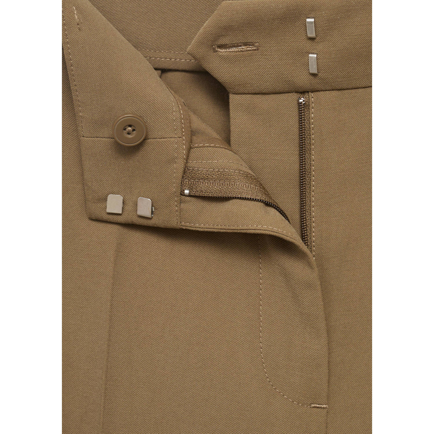 Mango straight regular waist pantalon kaki