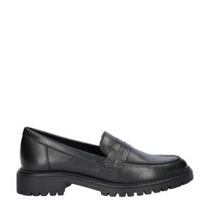 chunky leren loafers zwart