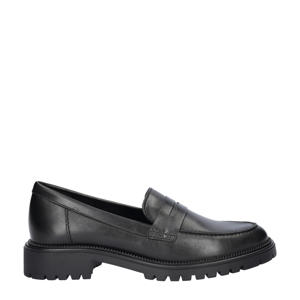 chunky leren loafers zwart