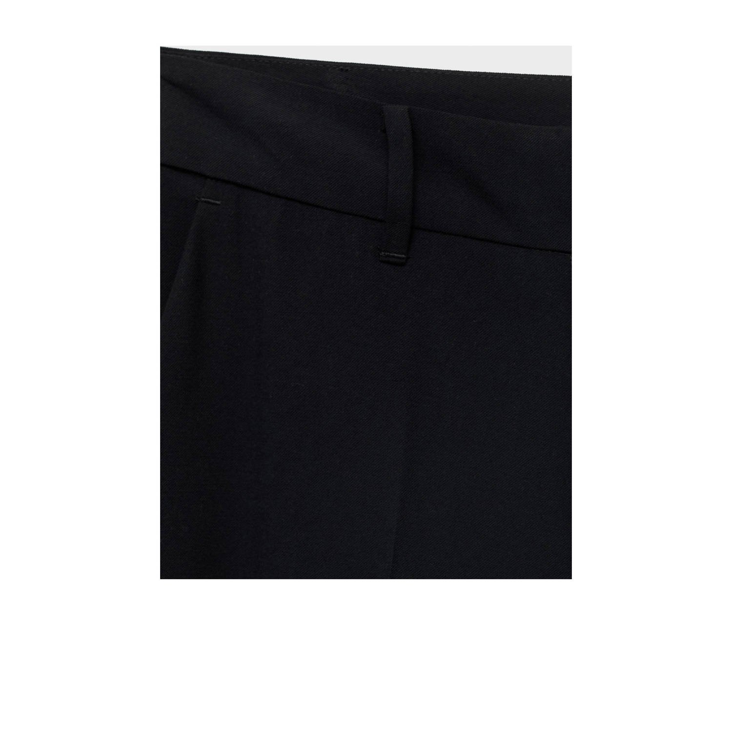 Mango straight regular waist pantalon zwart