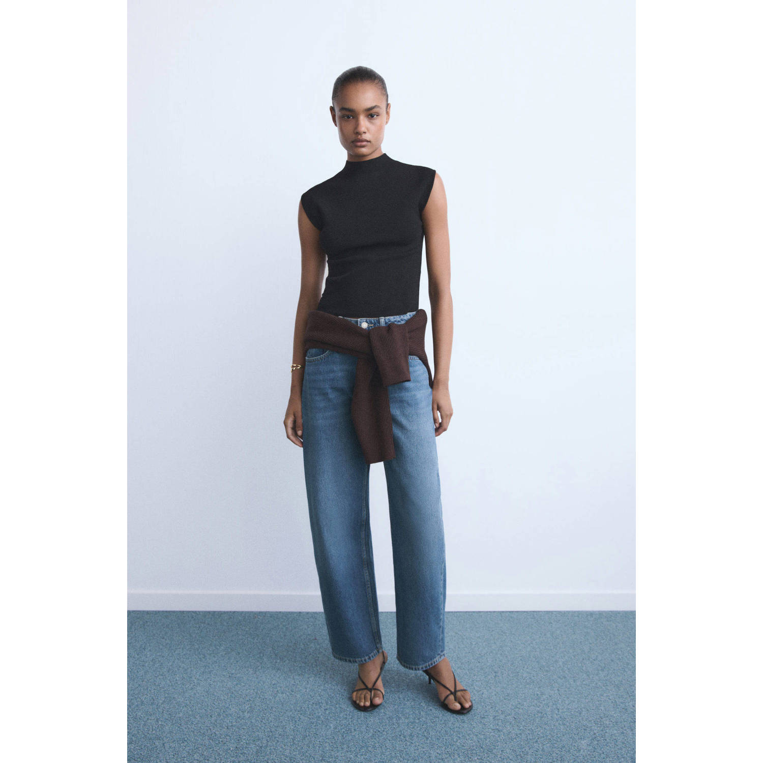 Mango high waist barrel jeans
