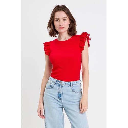 Cache Cache mouwloze top broderie rood afbeelding