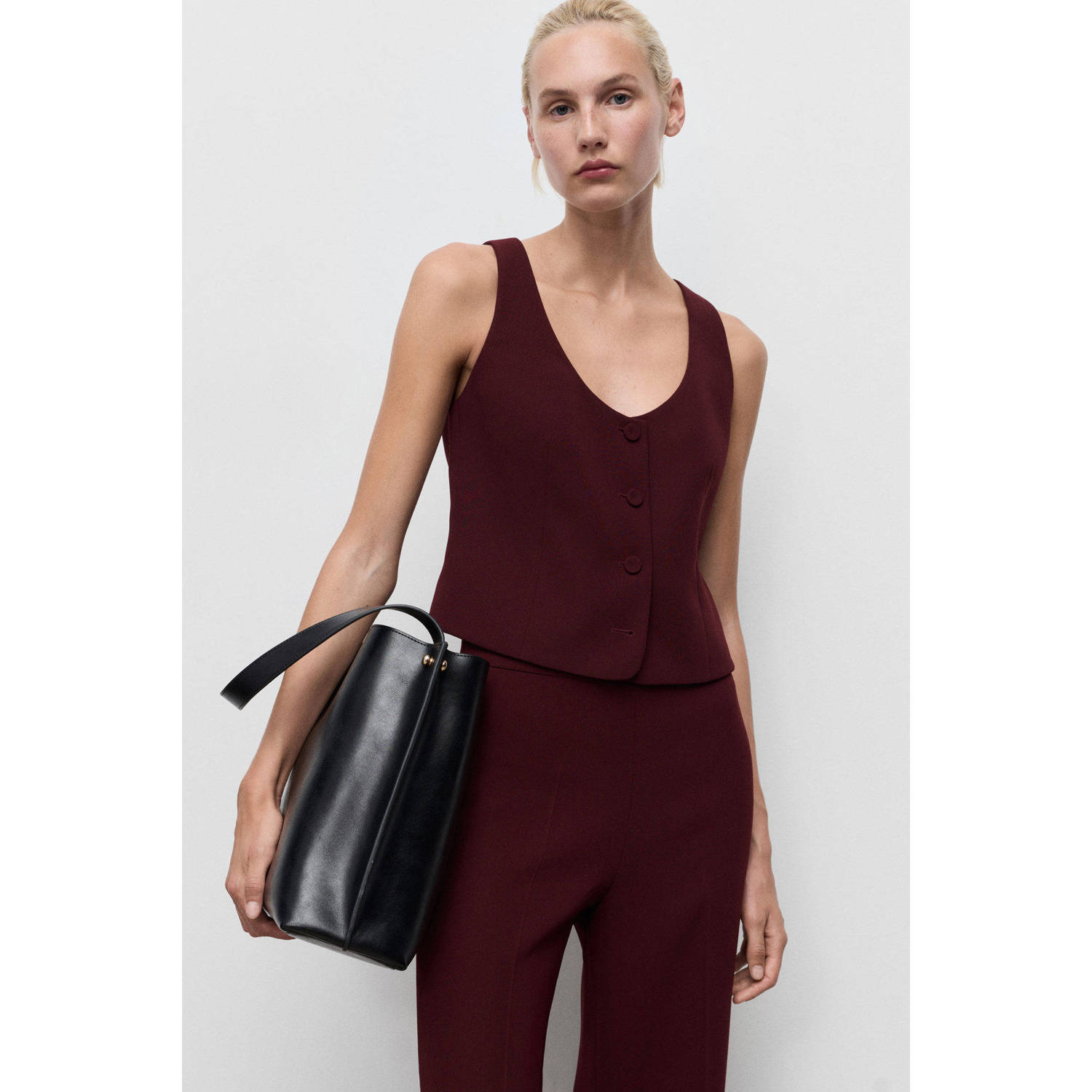 Mango gilet donkerrood
