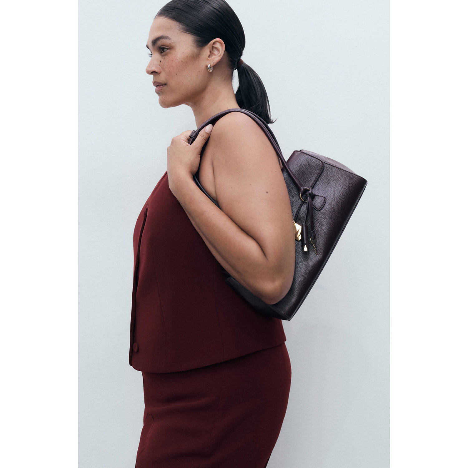 Mango gilet donkerrood