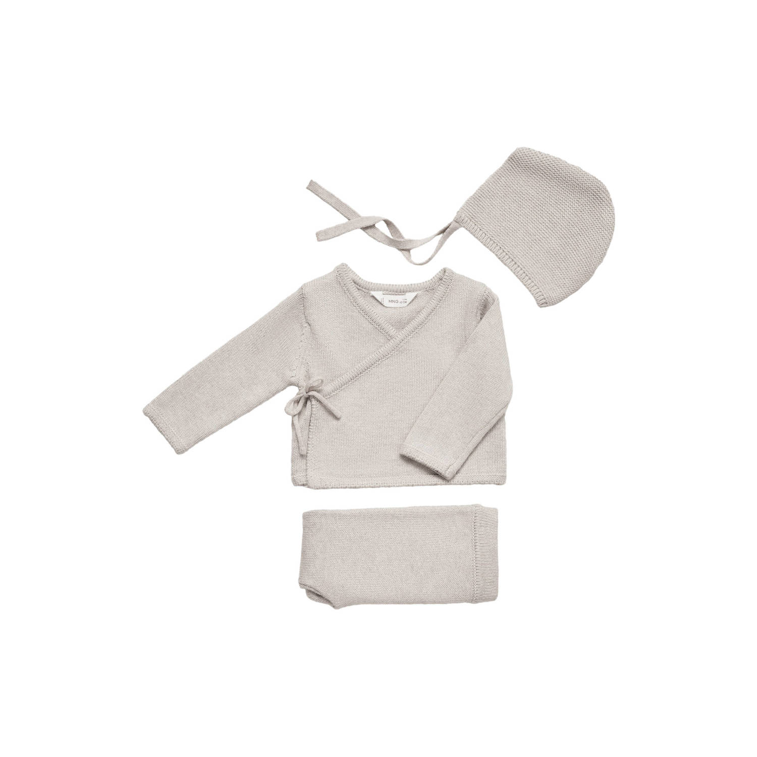 Mango Kids longsleeve + broek + muts beige