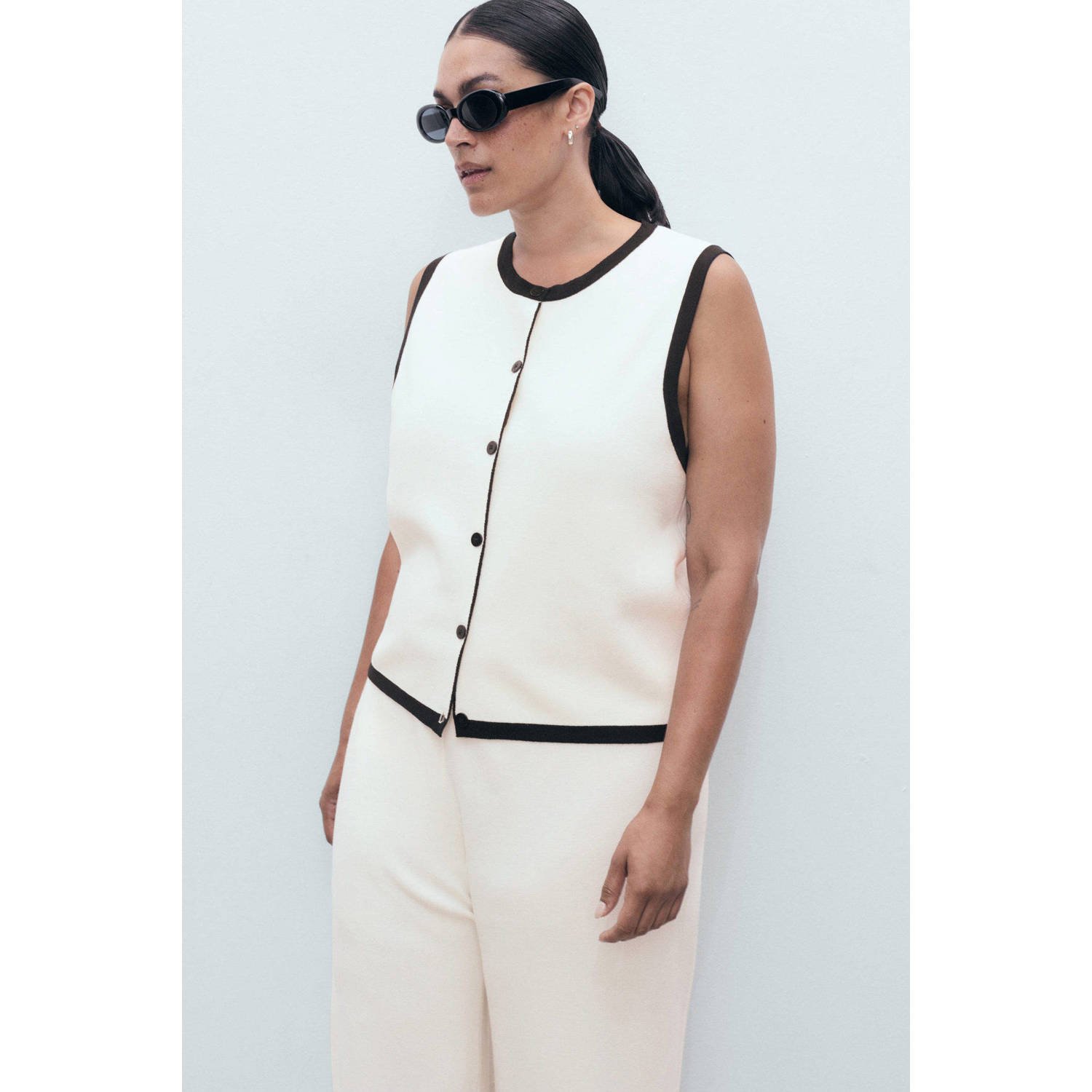 Mango gilet wit