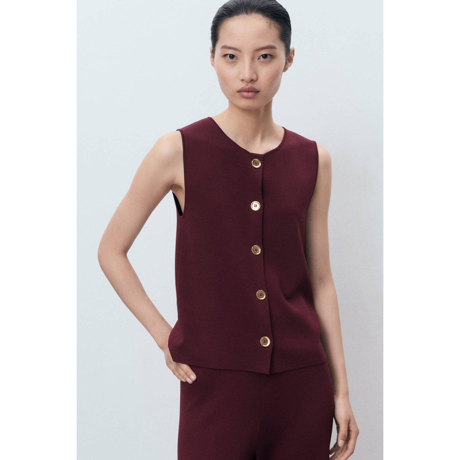 Mango gilet donkerrood
