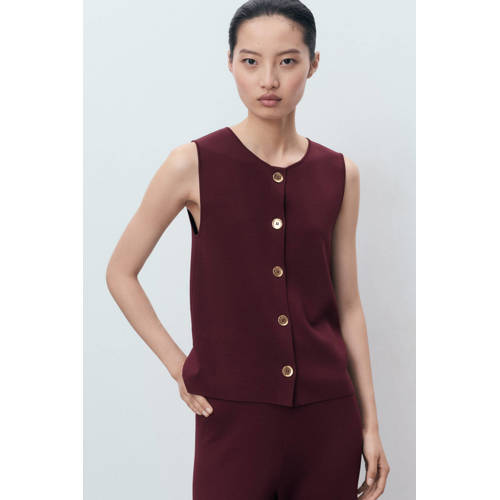 Mango gilet donkerrood afbeelding