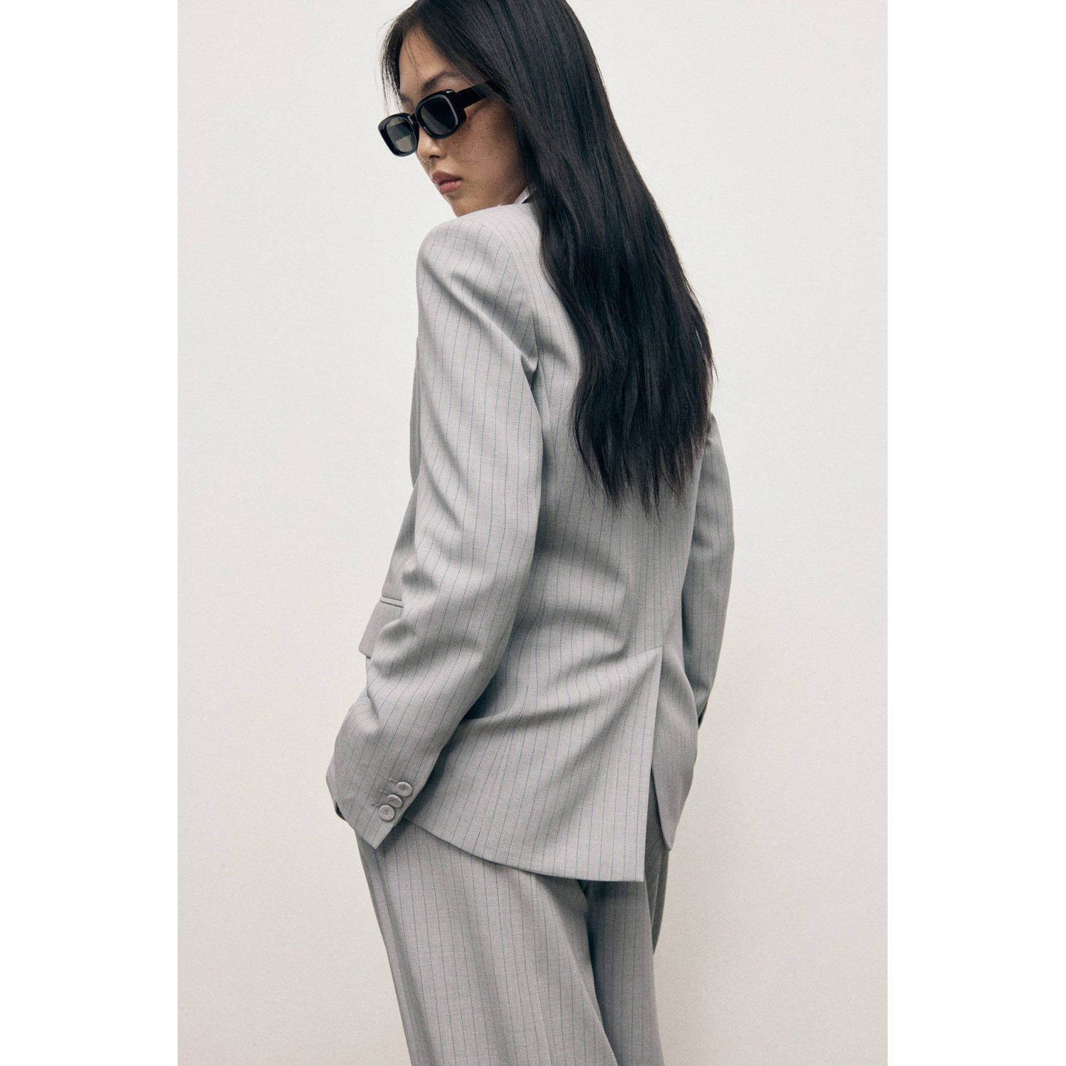 Mango oversized blazer grijs