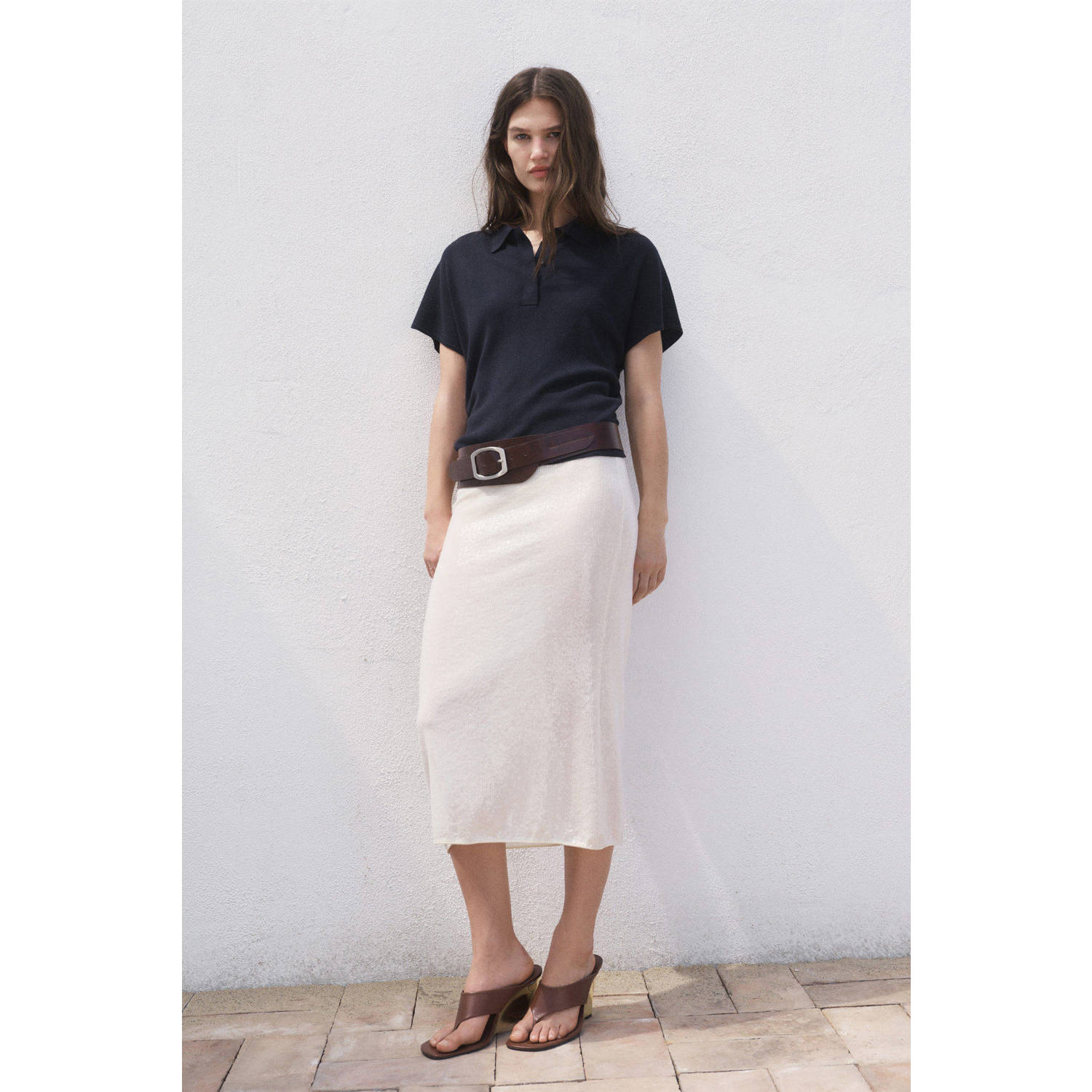Mango top donkerblauw