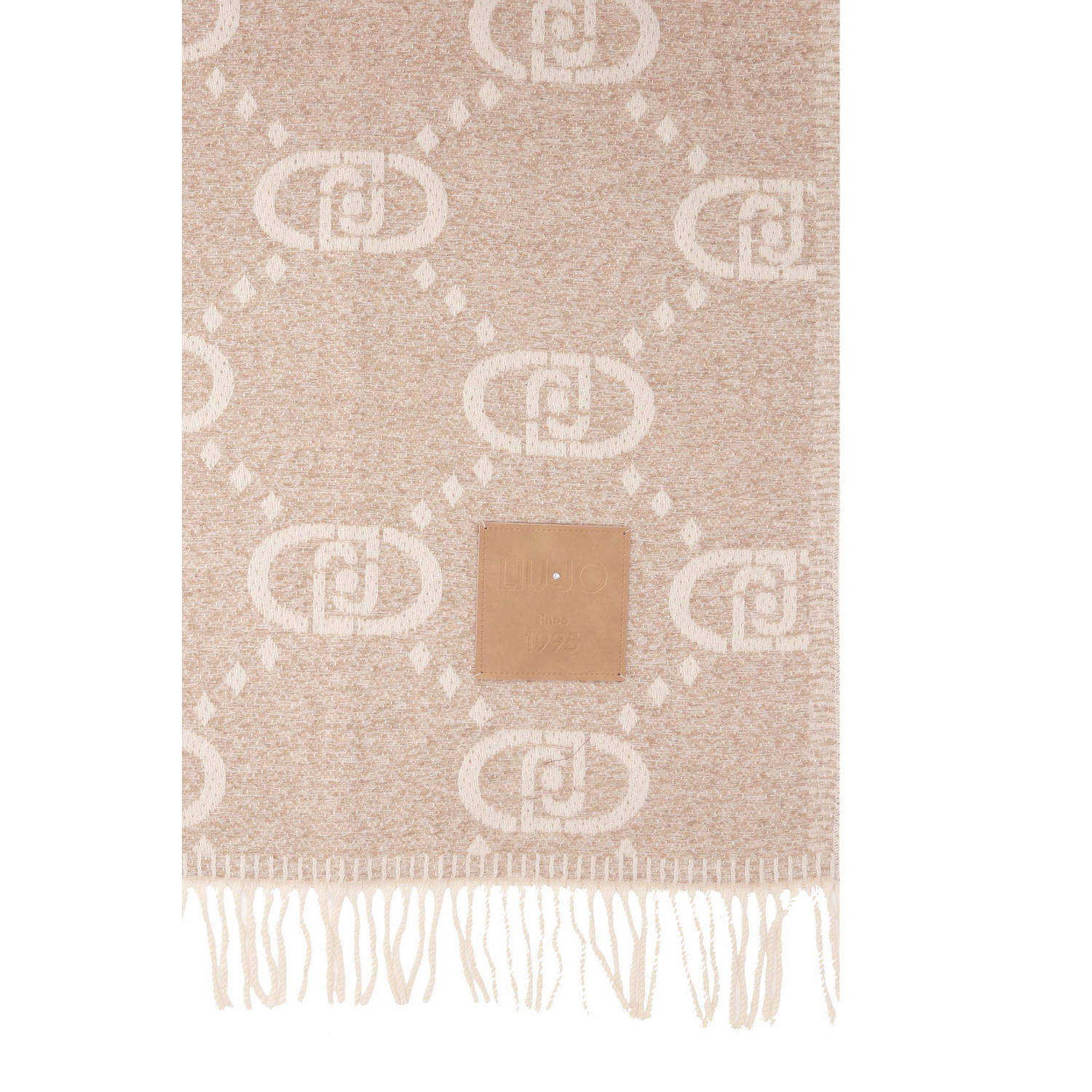 Liu Jo sjaal met logoprint beige