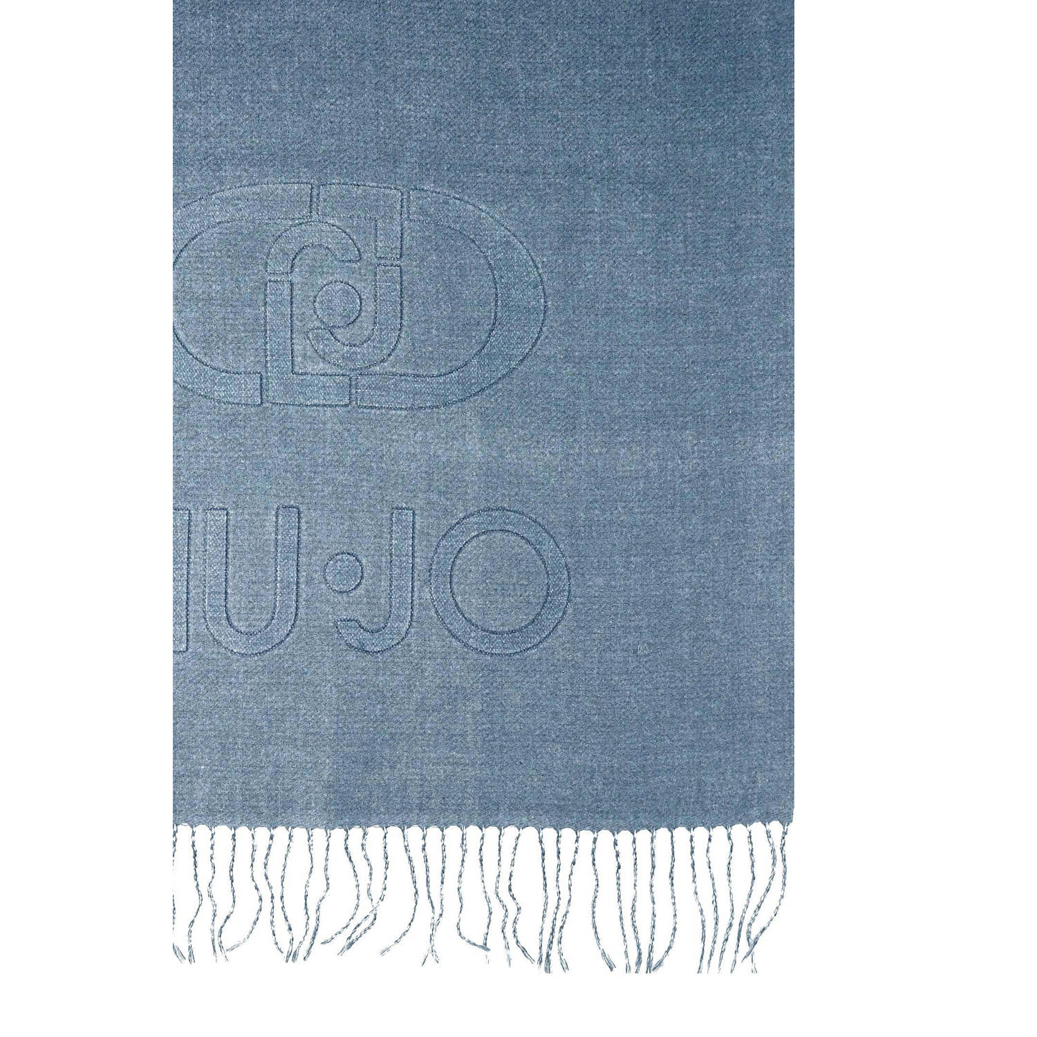 Liu Jo sjaal met franjes Monogram grijs