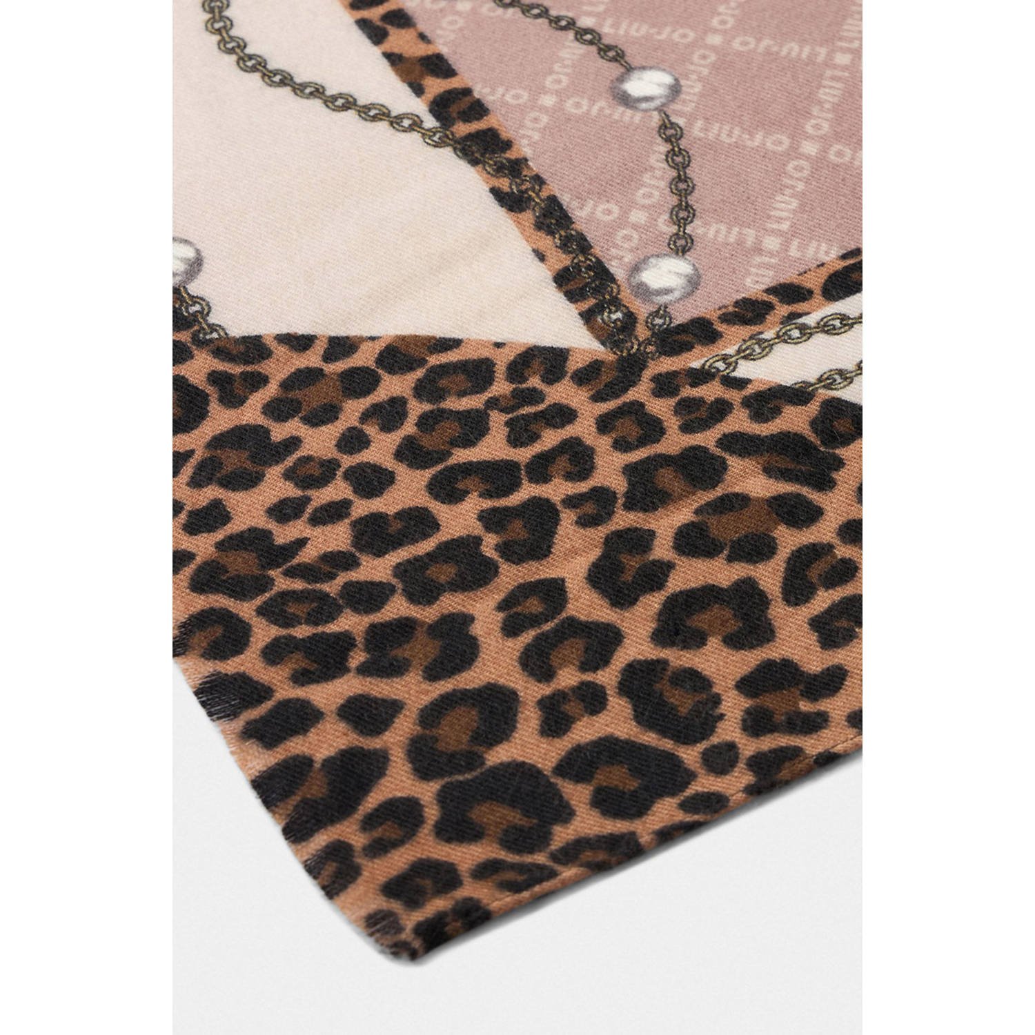 Liu Jo sjaal met panterprint animalier roze
