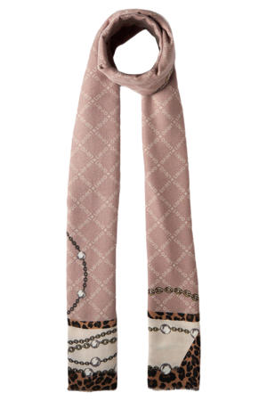 sjaal met panterprint animalier roze