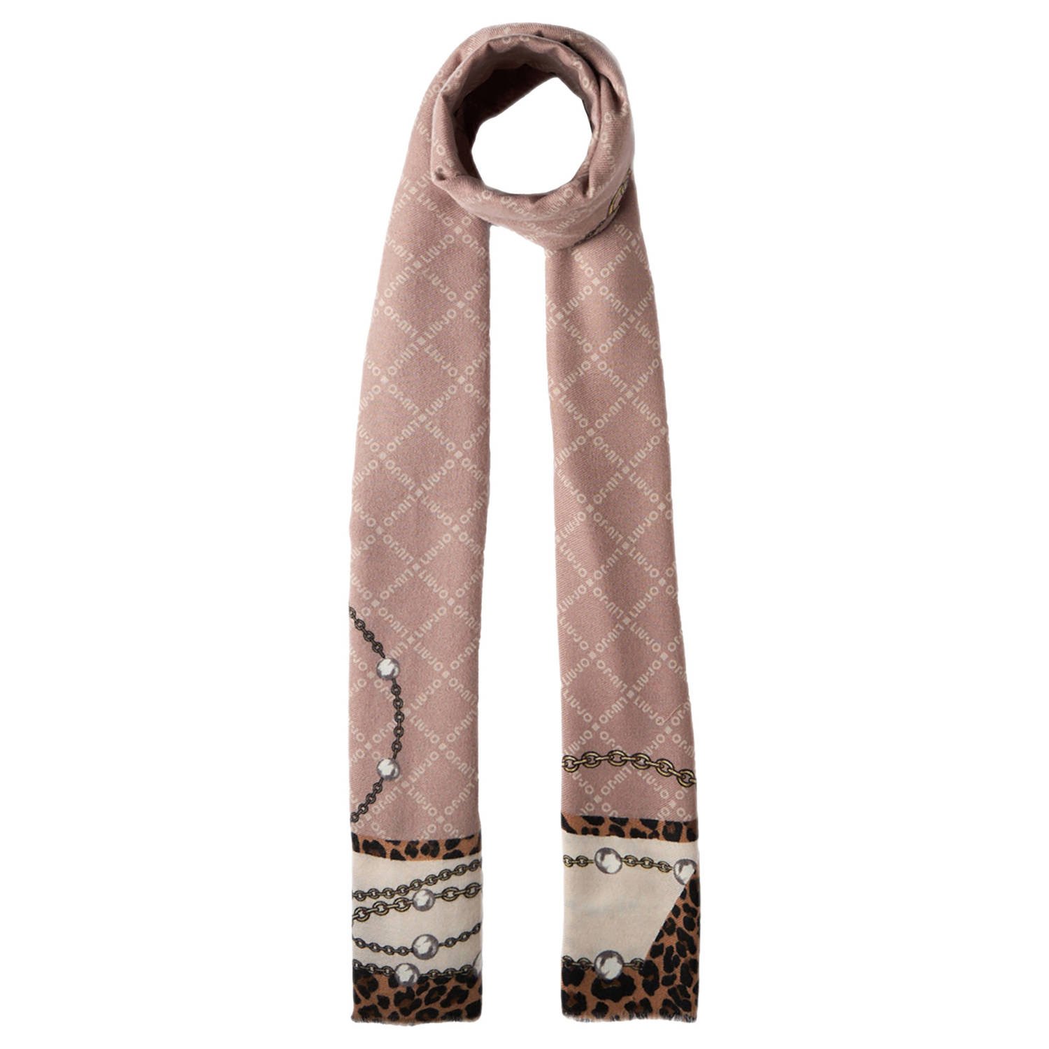 Liu Jo sjaal met panterprint animalier roze