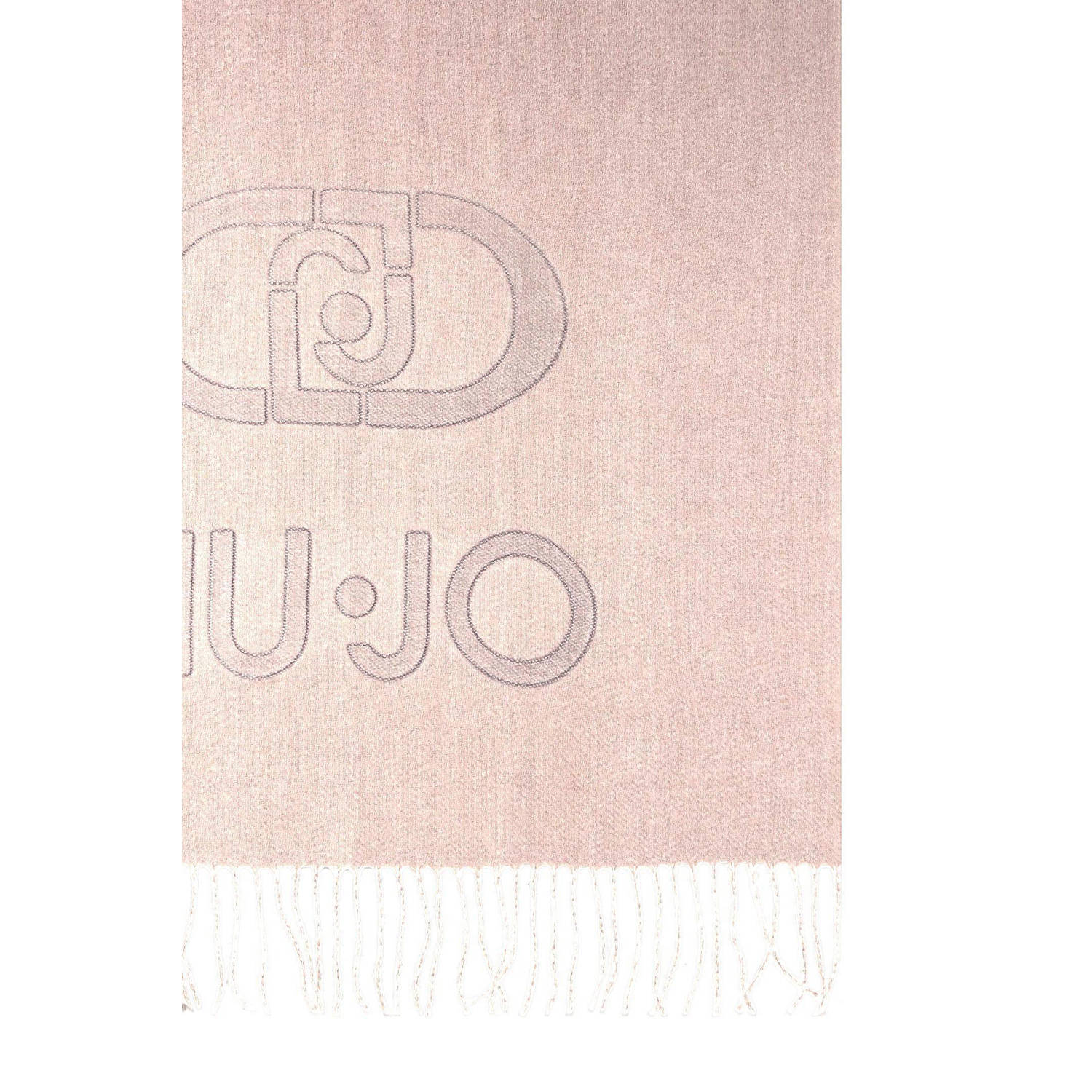 Liu Jo sjaal met franjes Monogram beige