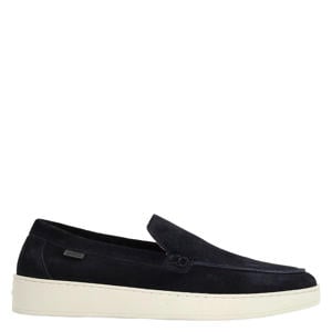 suède loafers donkerblauw