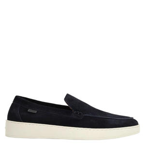 suède loafers donkerblauw