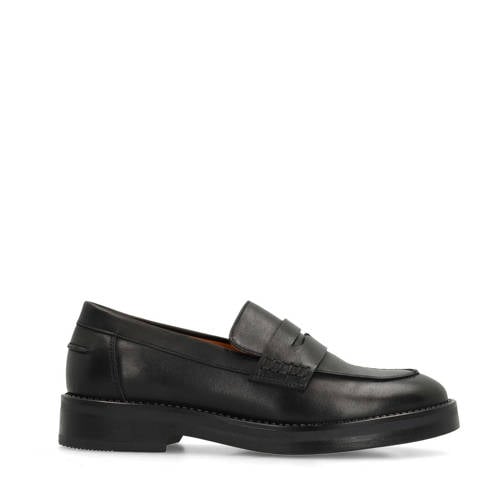 Manfield leren loafers zwart afbeelding