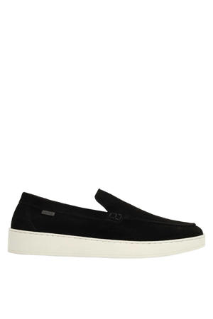 suède loafers zwart