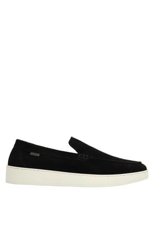 suède loafers zwart