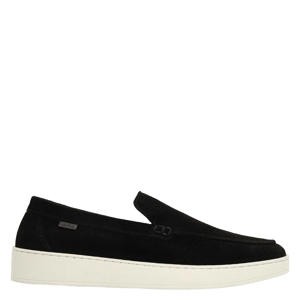 suède loafers zwart